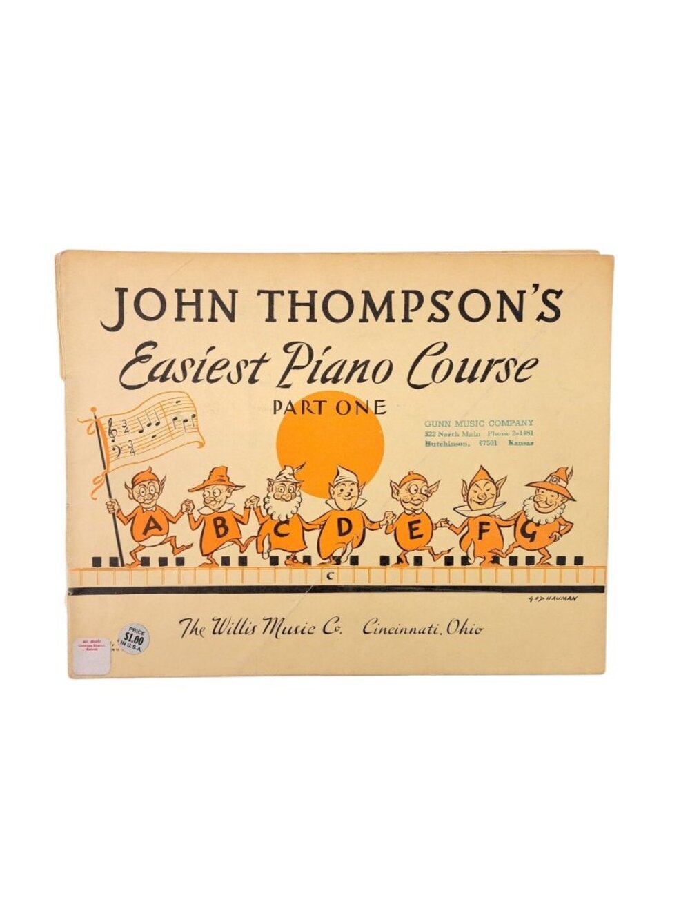 Vintage John Thompson's Easiest Piano Course Part One Music Book 1955 Instruct